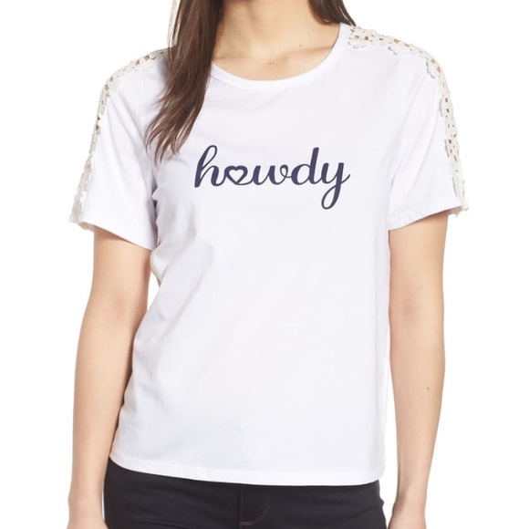 New Draper James Howdy Lace Tee - Picture 6 of 7